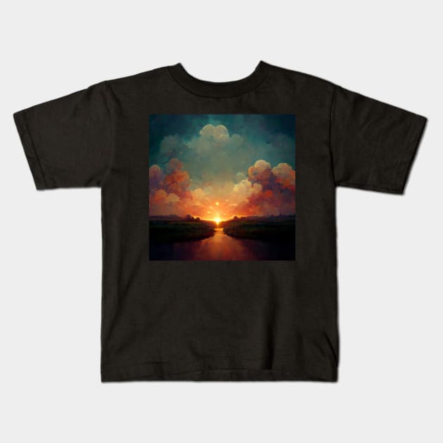 A beautiful sunset - best selling Kids T-Shirt by bayamba